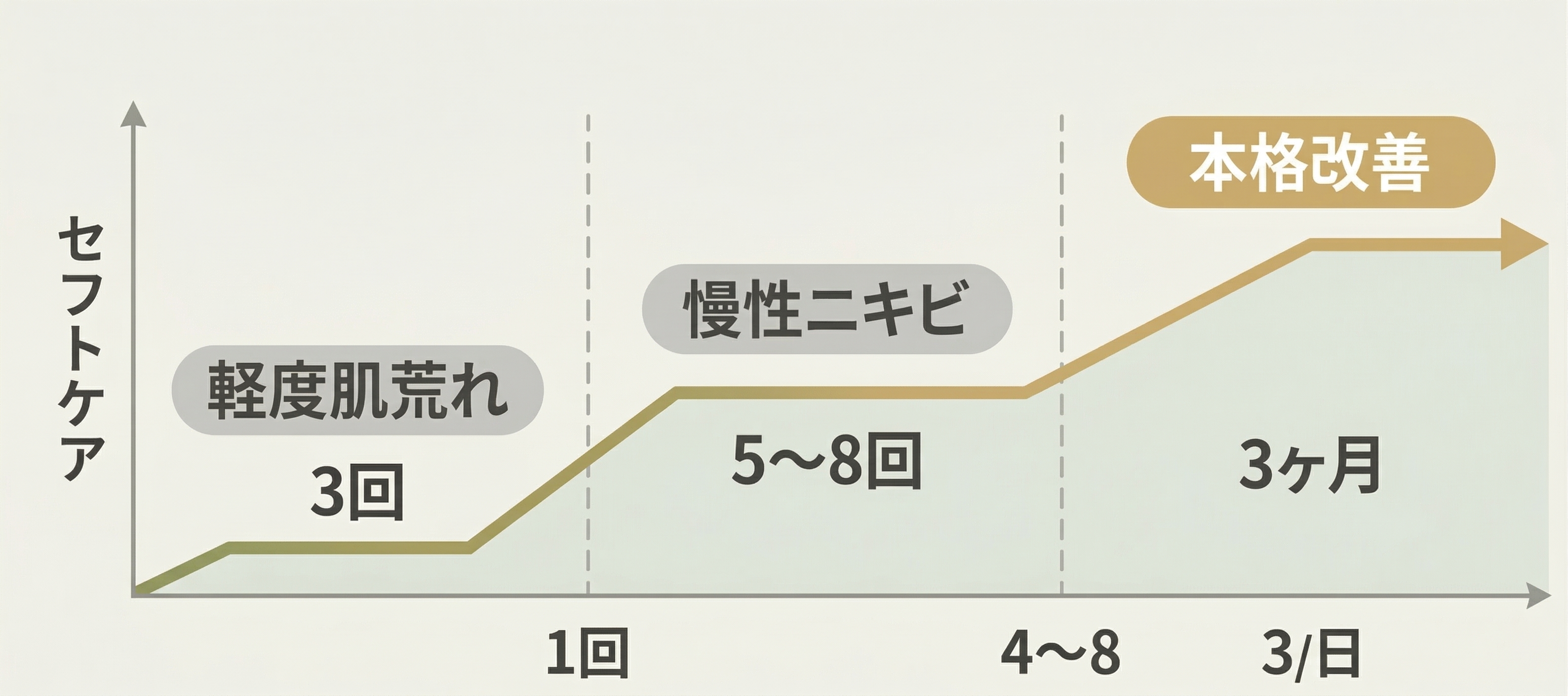 肌質改善の通い方イメージ